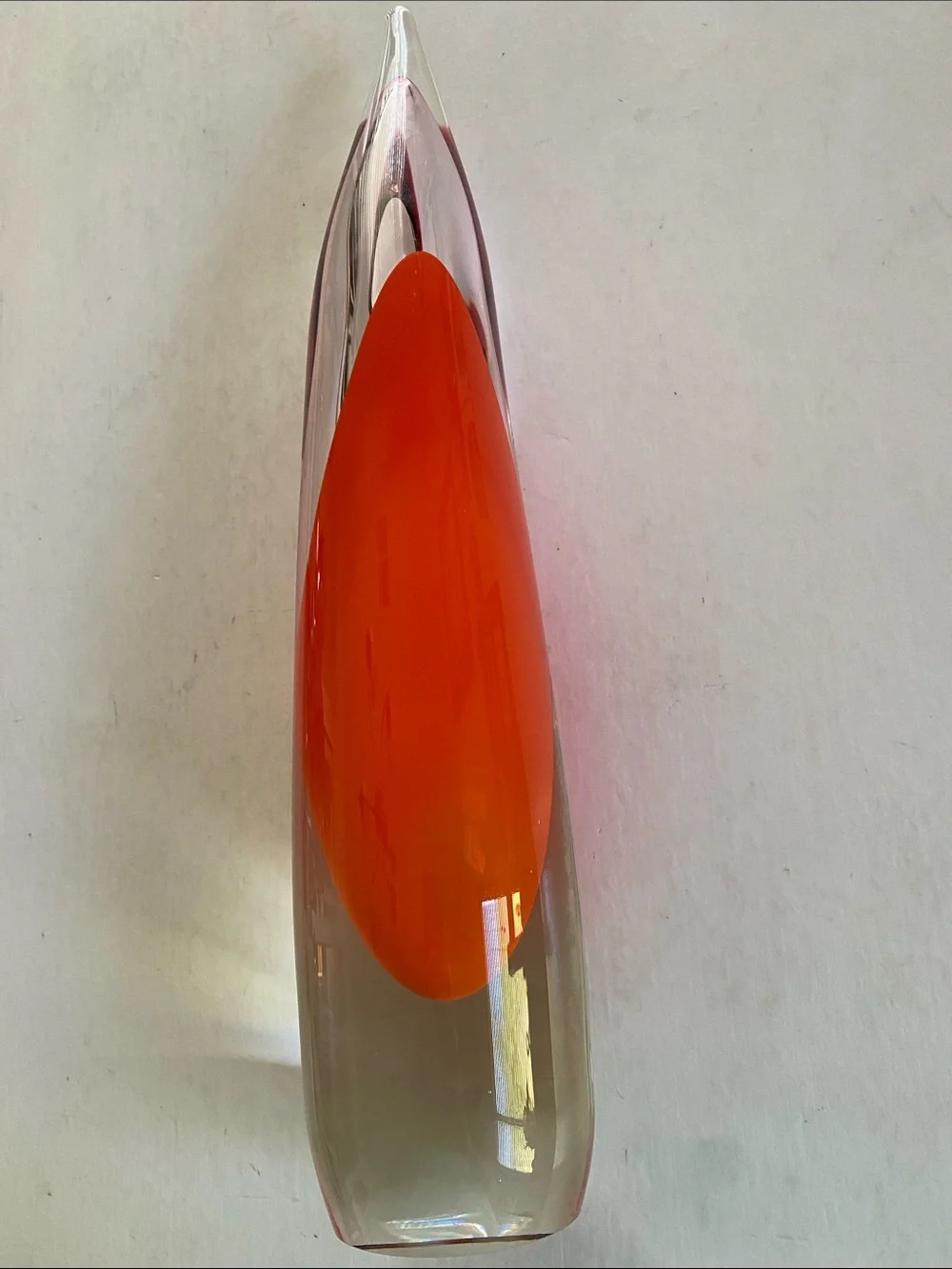 Global Views Fire Stalagmite Vase 17.5” Hand Formed Polish Glass Art Decor
